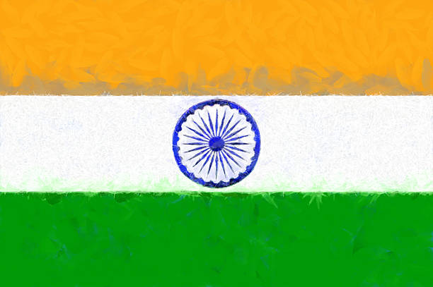 istock India Flag painting 472676096