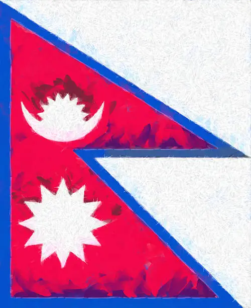 Photo of Nepal flag painting