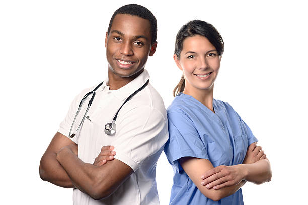 istock African doctor with a smiling nurse 472676928