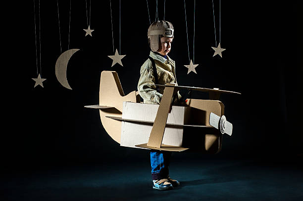 istock Toy airplane at night 472677848