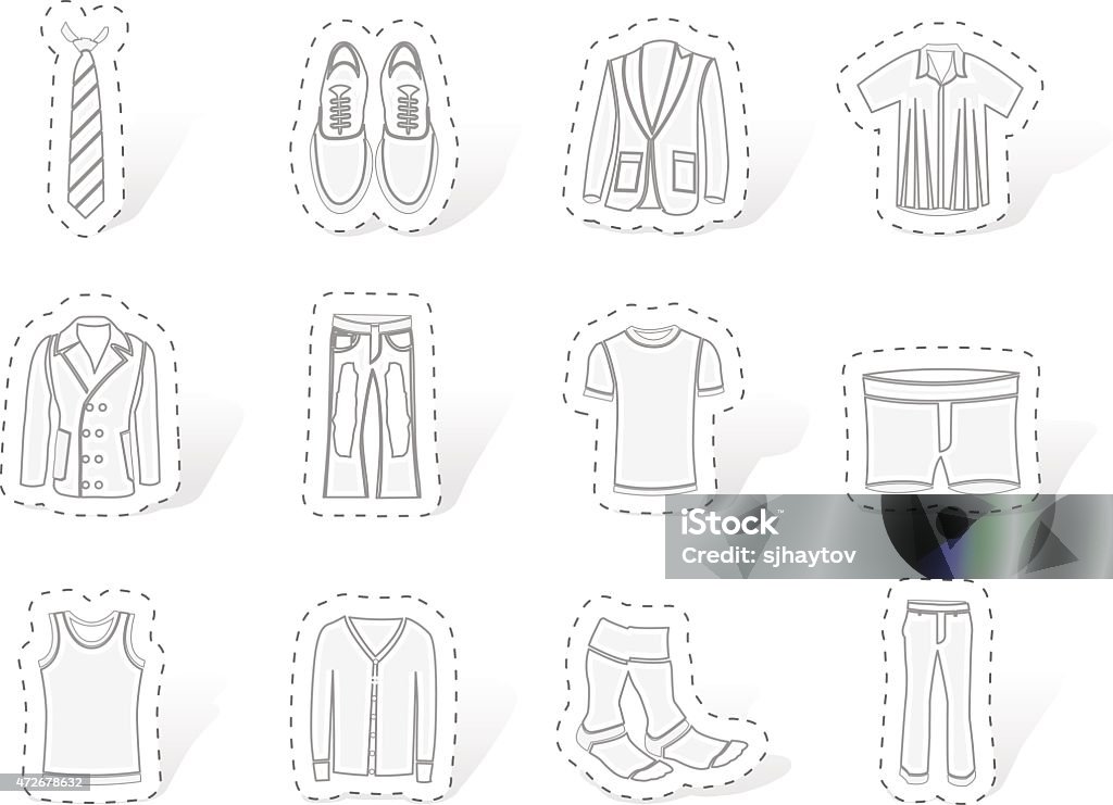 man fashion and clothes icons man fashion and clothes icons - vector icon set Shoe stock vector