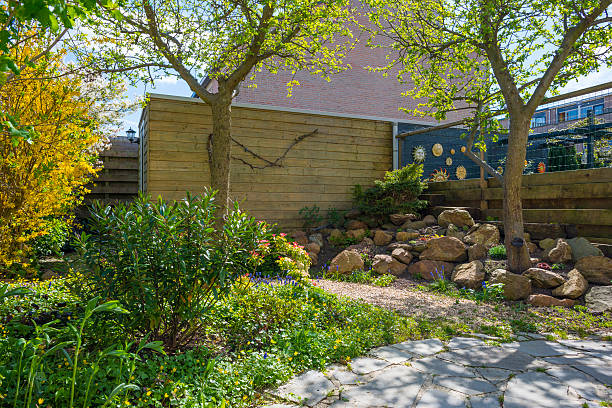 istock Footpath in a sunny garden in spring 472678718