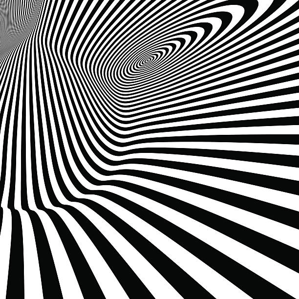 ilustrações, clipart, desenhos animados e ícones de padrão com ilusão ótica.   fundo preto e branco. - sensory perception backgrounds abstract concepts