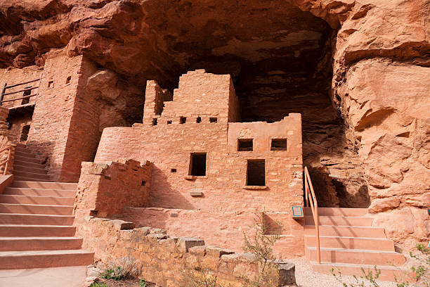 Manitou Cliff Dwellings Manitou Cliff Dwellings near Colorado Springs in USA cliff dwelling stock pictures, royalty-free photos & images