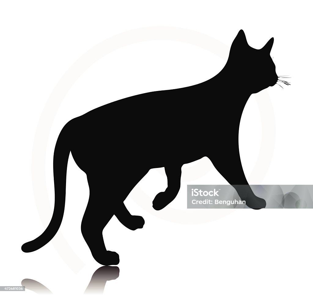 cat silhouette Vector Image - cat silhouette isolated on white background 2015 stock vector
