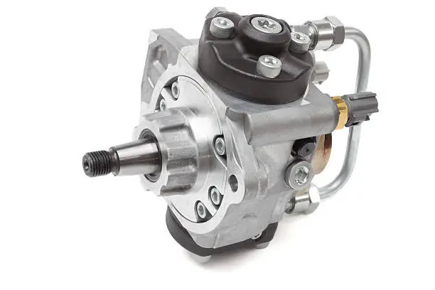 automotive fuel injection pump for diesel engines on a white background