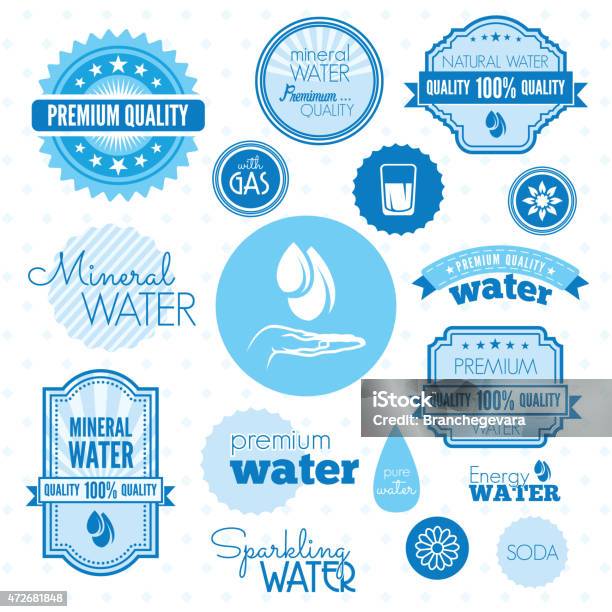 Water Label Background Vector Water Labels Stock Illustration - Download Image Now - 2015, Abstract ...