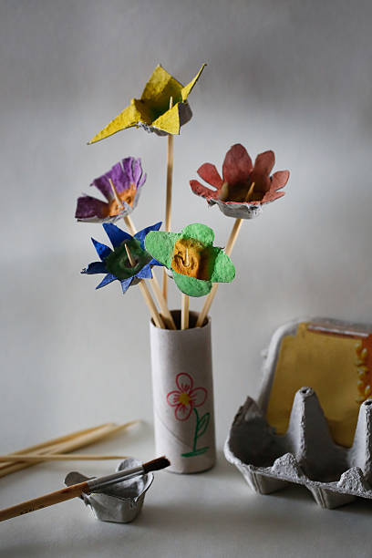 istock Flower bouquet made in kids creative activity 472682398