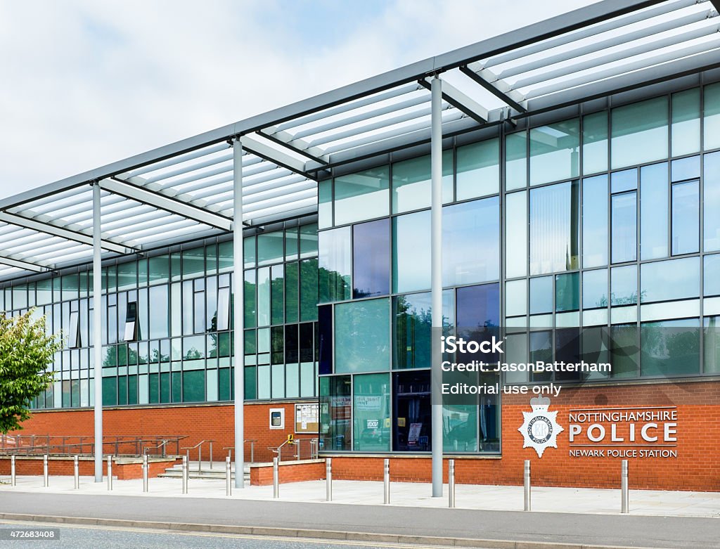 Newark Police station Newark On Trent, England - July 30, 2014: Newark Police station, Queen's Road, Newark On Trent, Nottinghamshire, England. 30TH July 2014 Police Station Stock Photo