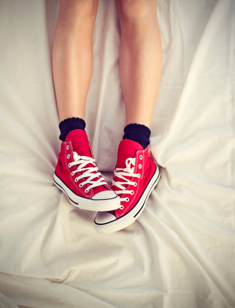 image of feet wearing sneakers. This picture was taken from Central Java, Indonesia