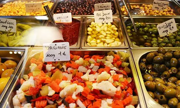 Food's market in Nizza town