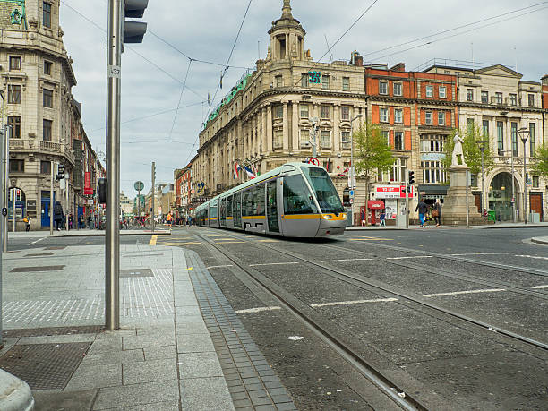 istock Dublin city center with tram 472693376
