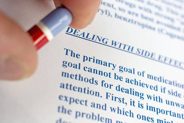 istock Pill held above a list of adverse medicinal side effects 472694024