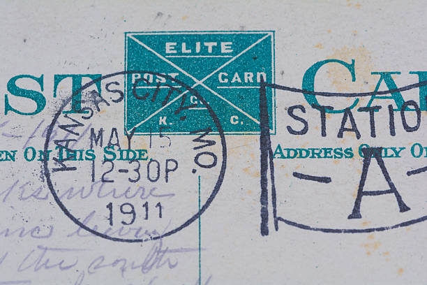istock Kansas City Post mark 1911 on a post card 472695182