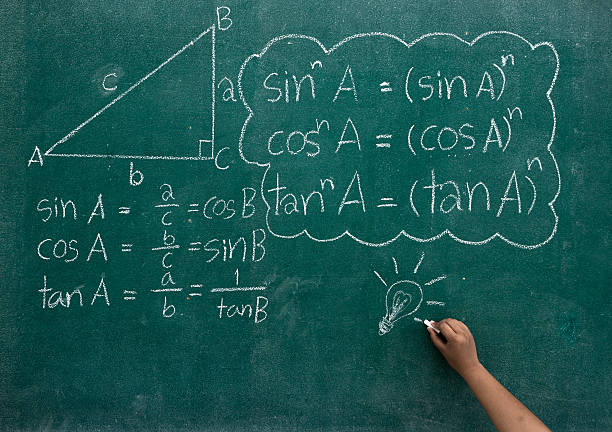 Writing the mathematics formulas on a blackboard stock photo