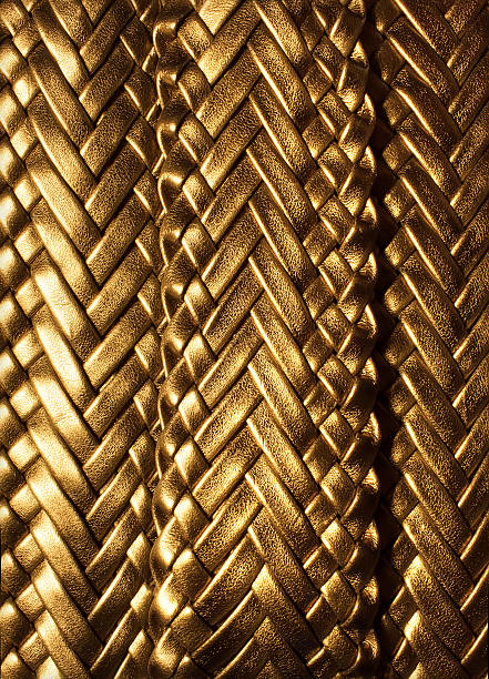 istock golden  background with braided 472698860