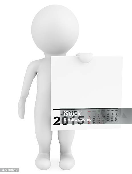 Character Holding Calendar June 2015 Stock Photo - Download Image Now - 2015, Adult, Business