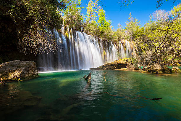 duden falls - waterfall antalya turkey forest fotografías e imágenes de stock