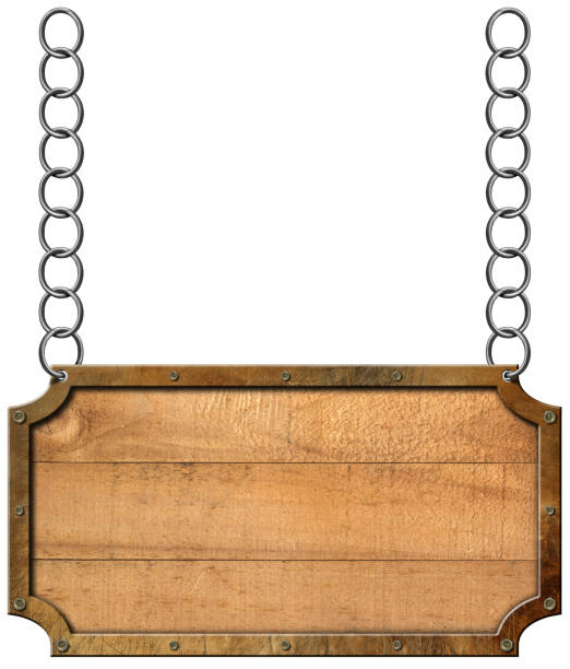 istock Wood and Metal Sign with Chain 472704938