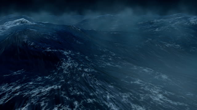 Stormy ocean with lightnings - HD, NTSC, PAL
