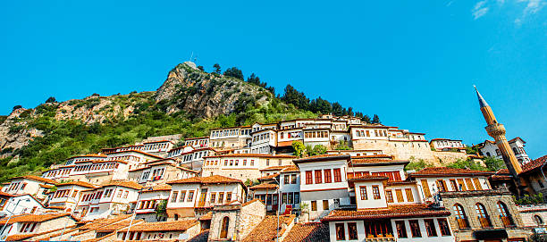 Berat city Historic city of Berat in Albania, World Heritage Site by UNESCO berat stock pictures, royalty-free photos & images