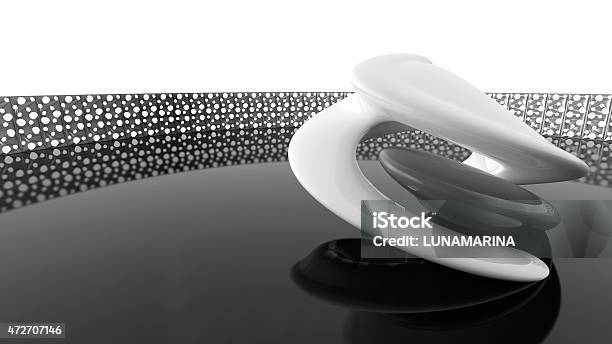 Abstract Futuristic Architecture Organic Shapes Stock Photo - Download Image Now - Black And White, Geometric Shape, Three Dimensional