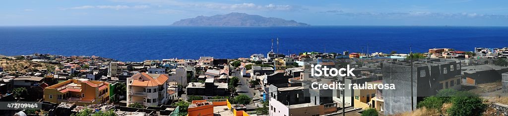 Santa Filomena the beautiful weather, blue ocean, island aroma and colorful buildings is the ambiance of the serene island of Fogo located in the Archipelago of Cabo Verde off the coast of West Africa 2015 Stock Photo