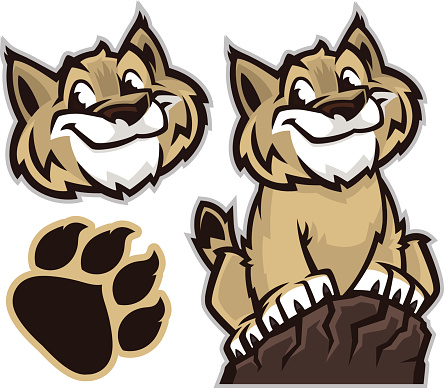 This is a great image to add to your school or youth sports designs. This Wildcat or Bobcat has a real friendly attitude as he or she climbs the rocks to success. This animal pack comes with a separate head and paw.