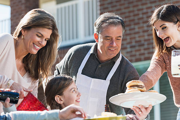 istock Family enjoying backyard cookout 472711352