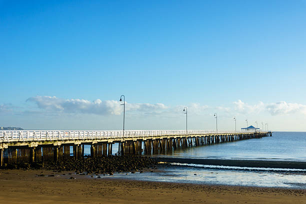 istock Shorncliffe Pier in early morning sun under a blue sky 472711818