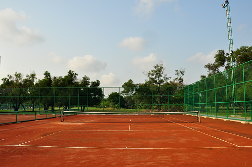 old tennis court