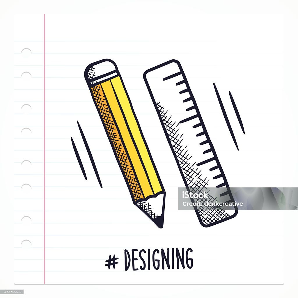 Sketchy Ruler Doodle Pencil Ruler Stock Illustration - Download Image Now - 2015 ...
