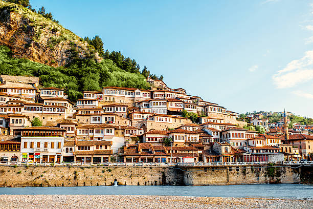 Berat city Historic city of Berat in Albania, World Heritage Site by UNESCO unesco world heritage site photos stock pictures, royalty-free photos & images