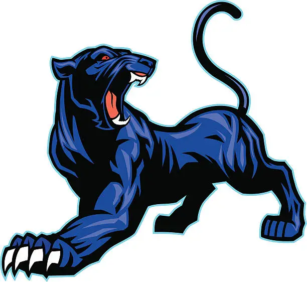 Vector illustration of black panther mascot