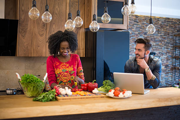 istock Multiethnic couple in the kitchen 472715804