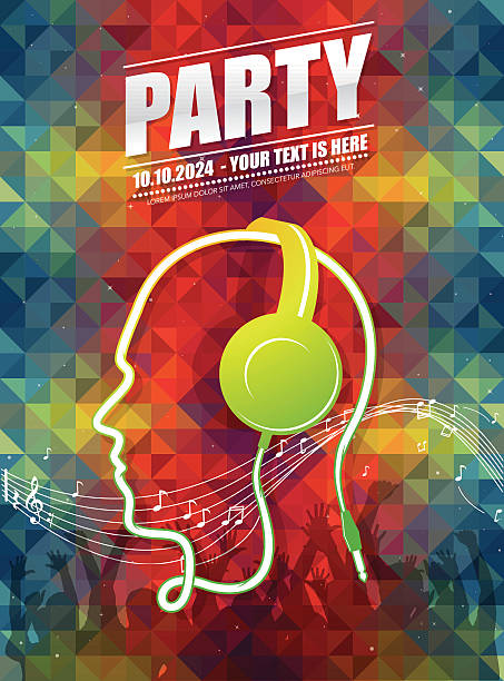 illustrazioni stock, clip art, cartoni animati e icone di tendenza di dj party poster - latin music