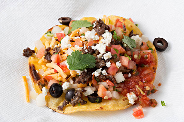 istock Fresh Tostada On A White Napkin 472717724