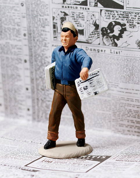 Newspaper Boy stock photo