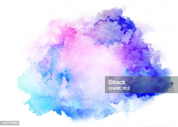 Tinta Azul Fondo De Acuarela Foto de stock y más banco de imágenes de Acuarela - Acuarela, Pintura de acuarela, Rociado