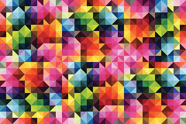Retro style vibrant colour mosaic background Retro style vibrant colour mosaic background. Eps8. Kaleidoscope stock illustrations