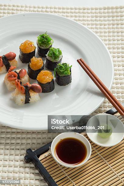 Japanese Tasty Sushi Set Stock Photo - Download Image Now - 2015, Appetizer, Asia