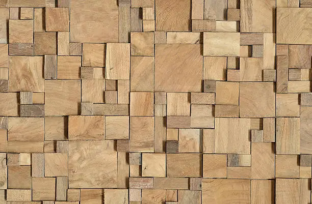 Irregularly shaped wooden blocks background