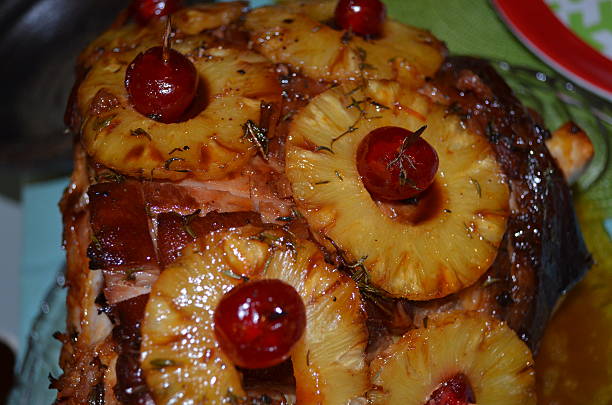 istock Baked Ham with Pineapple and Cherries 472726492