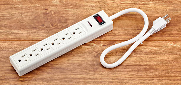 Electric Power Strip Close-up stock photo