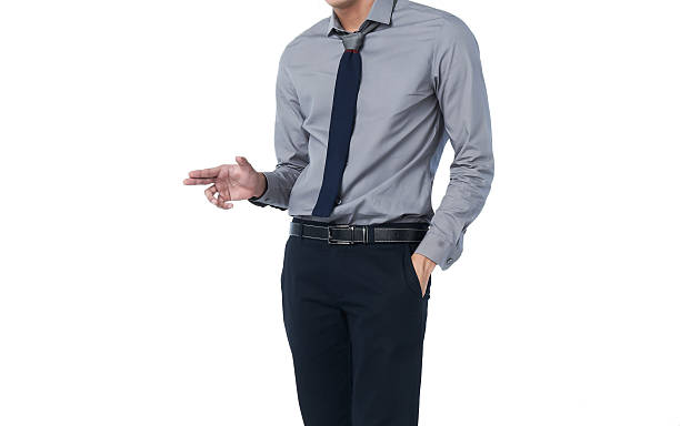 istock Isolate Man in trendy suit point his finger 472730990