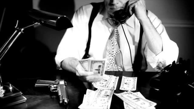 Film Noir Tilt Gangster Counting Money