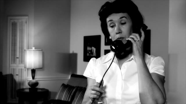 Film noir woman on phone