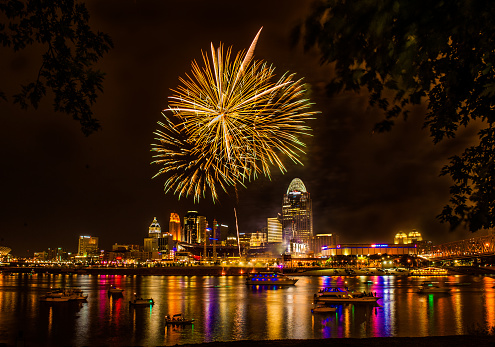 Firework on the River after a Cincinnati Reds Game