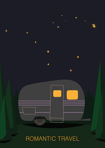 Night camping under the stars