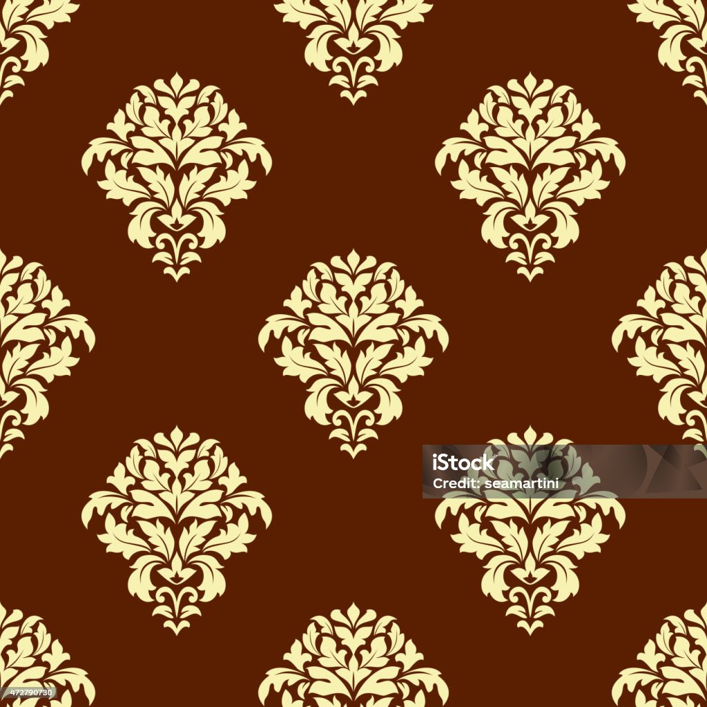 Baroque Tree Pattern Seamless Baroque Styled Foliage Pattern Stock Illustration - Download ...